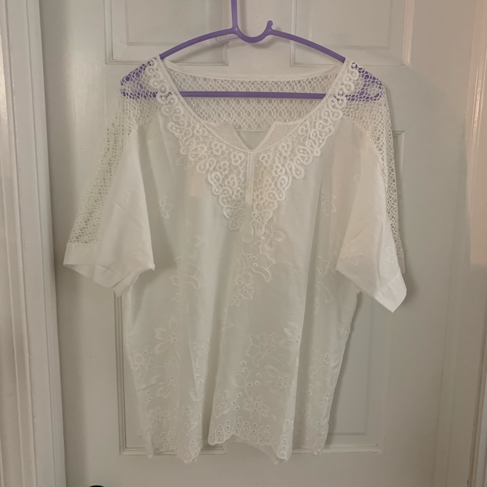White lace shirt